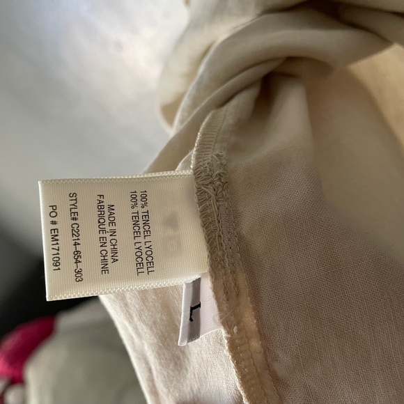 CLOTH & STONE Tan Tie Front Button Up Blouse size large - Picture 5 of 5